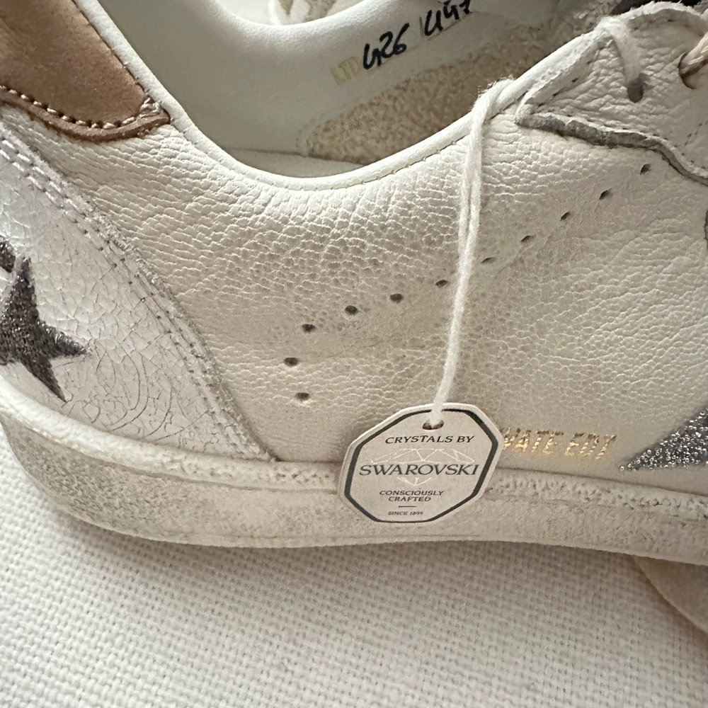 Golden Goose Women’s Ball star Swarovski crystal and Silver Star Sneakers 38 - Picture 3 of 9